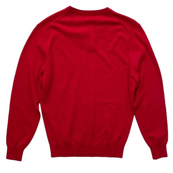 Cremieux Daniel Men’s Medium Red 100% Cashmere Luxury V-Neck Pullover Sweater - Picture 2 of 6